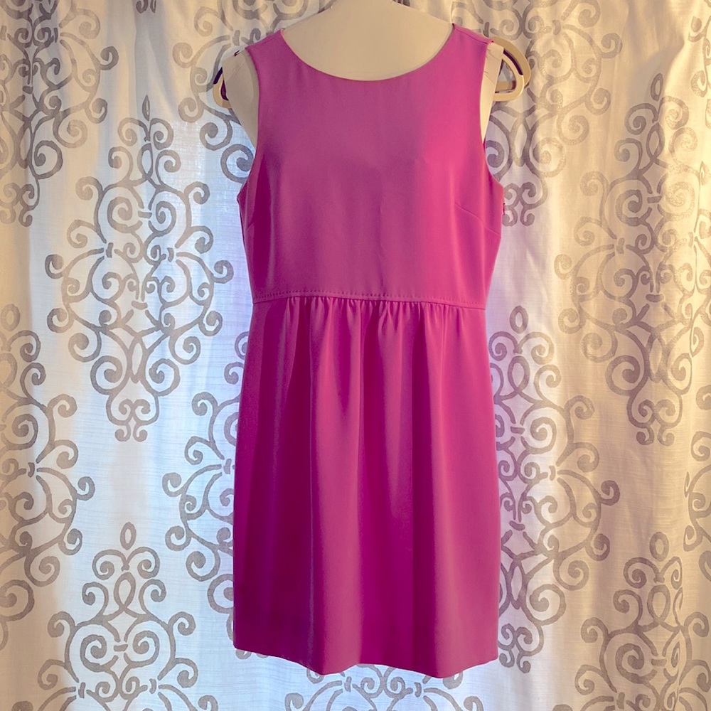 Fun fuchsia mini dress; easy to dress up or dress down!